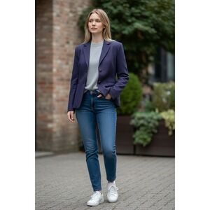 Avoca Ireland Women‎ Blazer Jacket Size XL (US 16) Brown Tweed Wool Herringbone